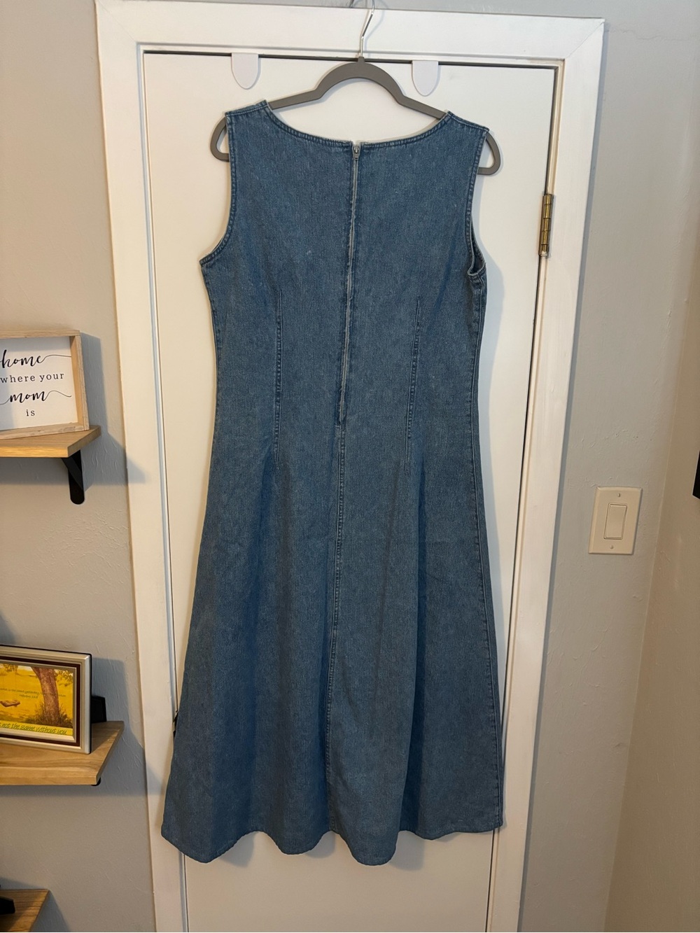 Vintage Willi Smith Sleeveless Denim Midi Dress - Blue - Picture 5 of 7